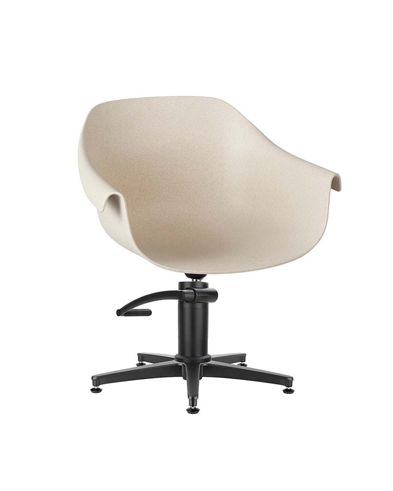 Eco - Beige hairdressing chair - Black cross base